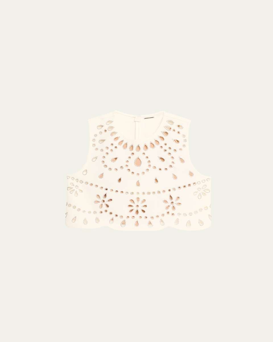 Tavy Embellished Cut-Out Crop Top